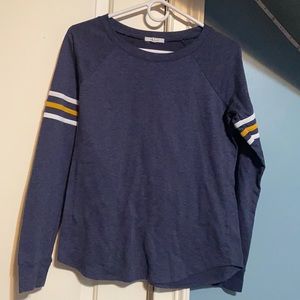 Blue Striped Sleeve Sweater